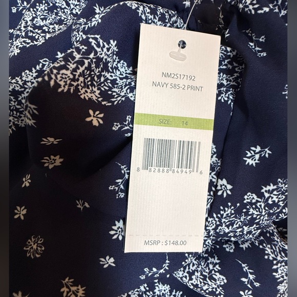 Nanette Lepore Blue and White Puff Sleeve Sundress/size 14 - Picture 12 of 13